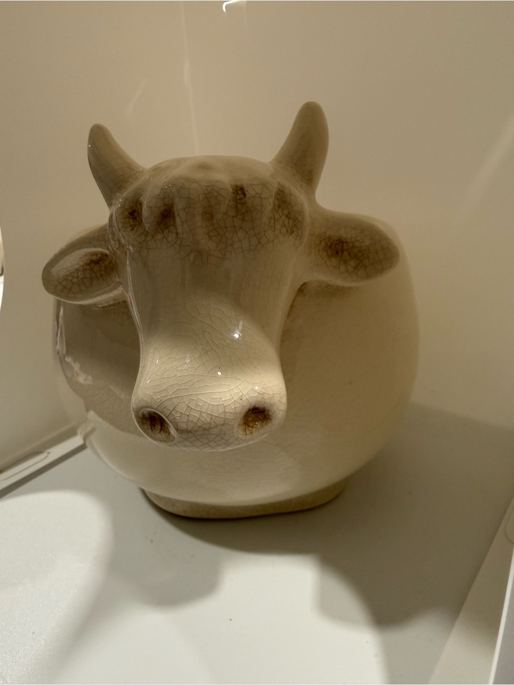 Pier 1 Cream Glazed Ceramic Cow Head